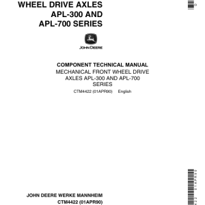 John Deere APL-300, APL-700 Axles Component Technical Manual CTM4422