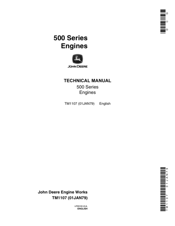 John Deere 6531A, 6531D, 6619A (500 Series) Engine Technical Manual TM1107