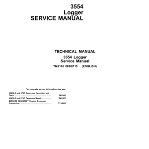 John Deere 3554 Logger Repair Technical Manual - TM2106