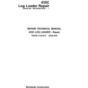 John Deere 435C Log Loader Repair Technical Manual - TM2295