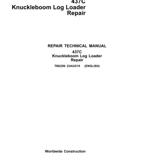 John Deere 473C Knuckleboom Log Loader Repair Technical Manual - TM2299