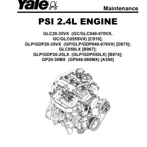 Yale GC040VX, GLC040VX, GC050VX, GLC050VX, GC060VX, GLC060VX Forklift A390 Service Repair Manual