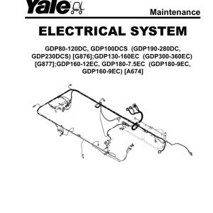 Yale GDP180-9EC, GDP160-12EC, GDP160-9EC, GDP180-7.5EC Forklift A674 Service Repair Manual