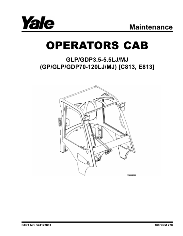 Yale GDP3.5LJ, GDP4.0LJ, GDP4.5MJ, GDP5.0MJ, GDP5.5MJ Forklift C813 Service Repair Manual