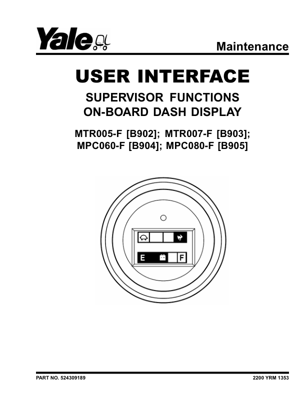 Yale MPC060F Pallet Truck B904 Service Repair Manual