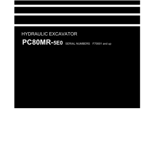 Komatsu PC80MR-5E0 Excavator Service Repair Manual Komatsu PC80MR-5E0 Service Repair Manual -  1174 Pages Komatsu PC80MR-5E0 Operation and Maintenance Manual -  412 Pages