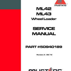 Mustang ML43 Wheel Loader Service Repair Manual