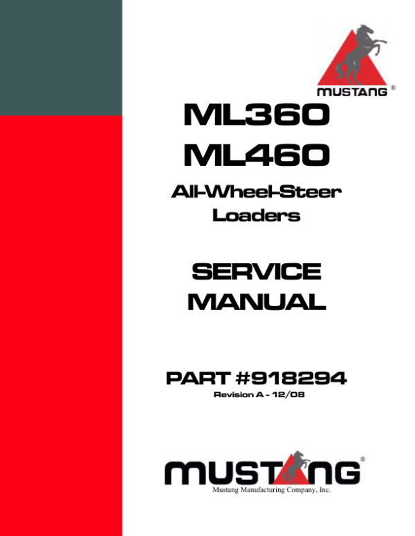 Mustang ML460 Wheel Loader Service Repair Manual