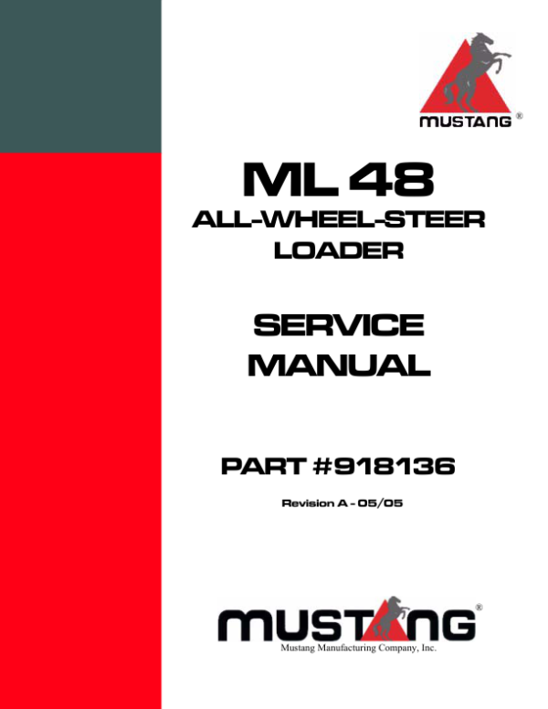 Mustang ML48 Wheel Loader Service Repair Manual